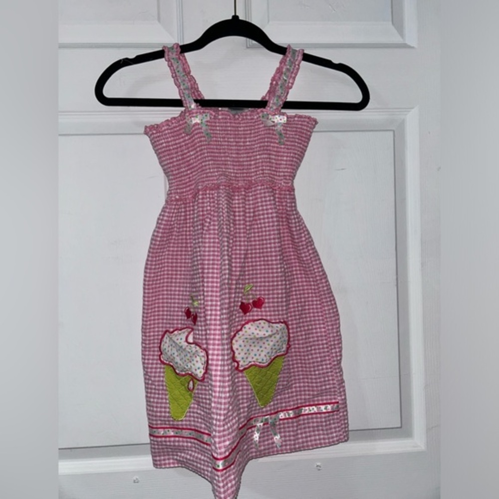 NEW YoungLand Girls Pink Gingham Ice Cream Dress